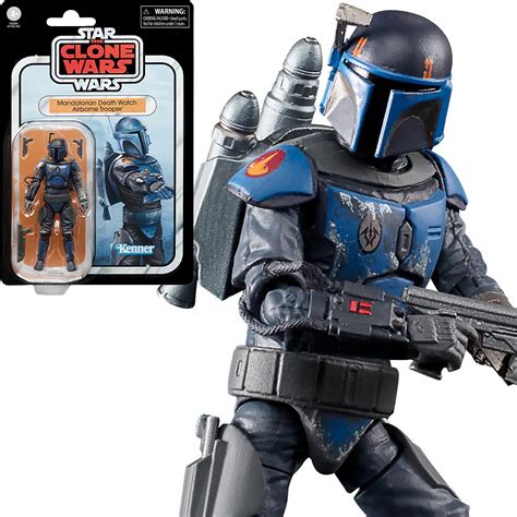 star wars the clone wars death watch action figure|star wars airborne death watch.